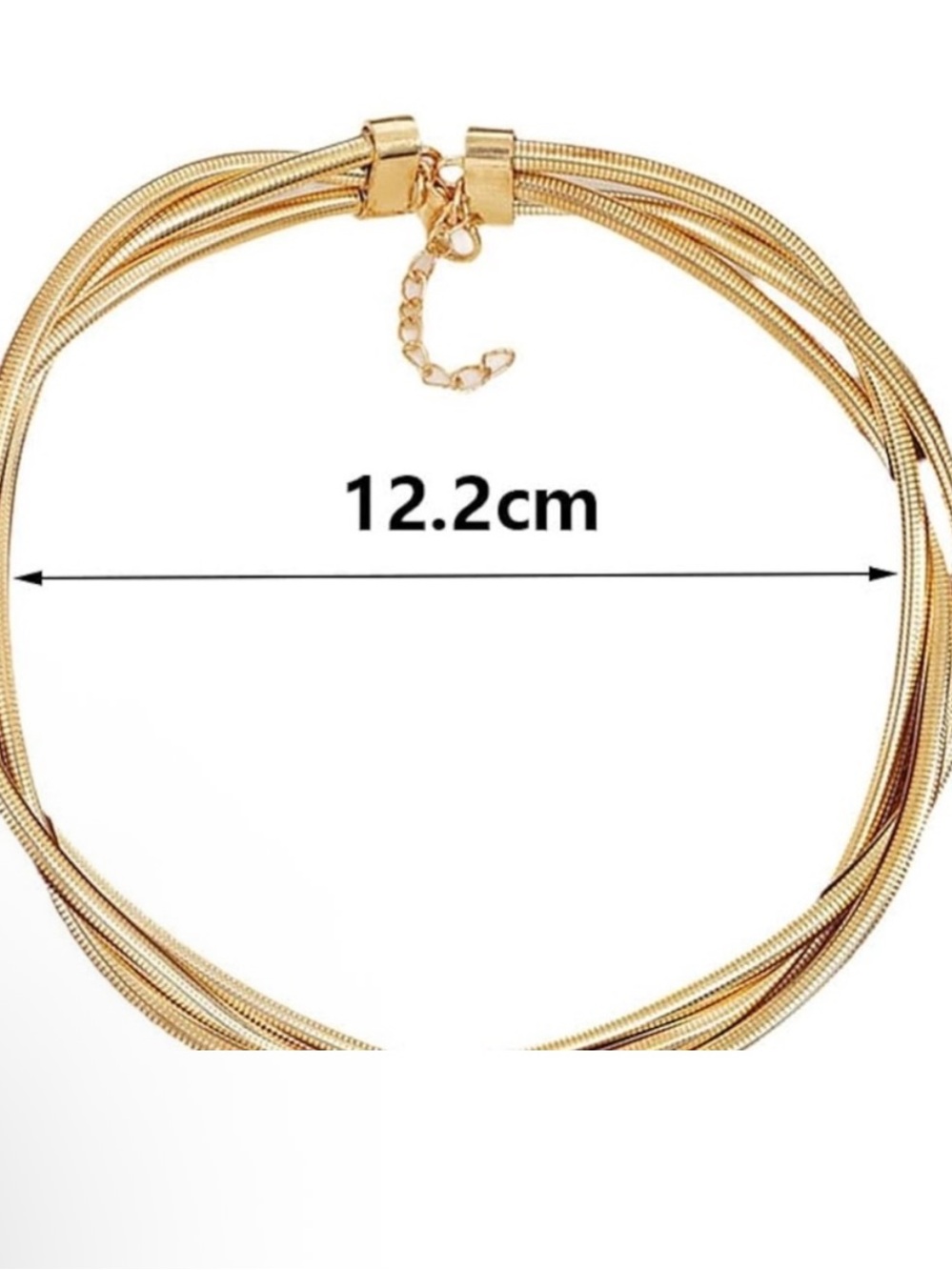 Gold Multi-Strand Snake Chain Choker Necklace - Picture 3 of 4